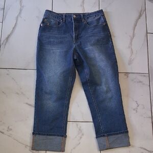 Frye Blue Rolled-Cuff Boyfriend Jeans